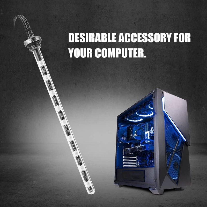 Tangxi 22CM Water Cooling Light, Acrylic & Glass Cover RGB Computer Cylinder Water Cooler Reservoir Light Universal Large 4P Connector LED Tube Lamp Lighting with Romote Control - Image 4